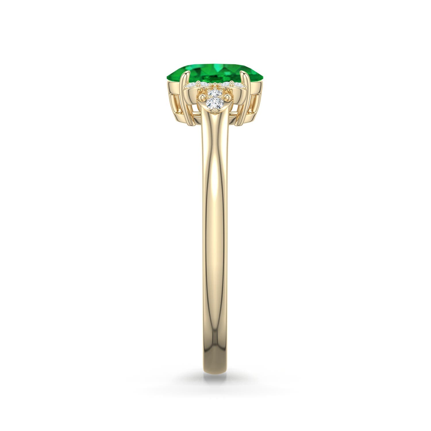 Oval Emerald Engagement Ring