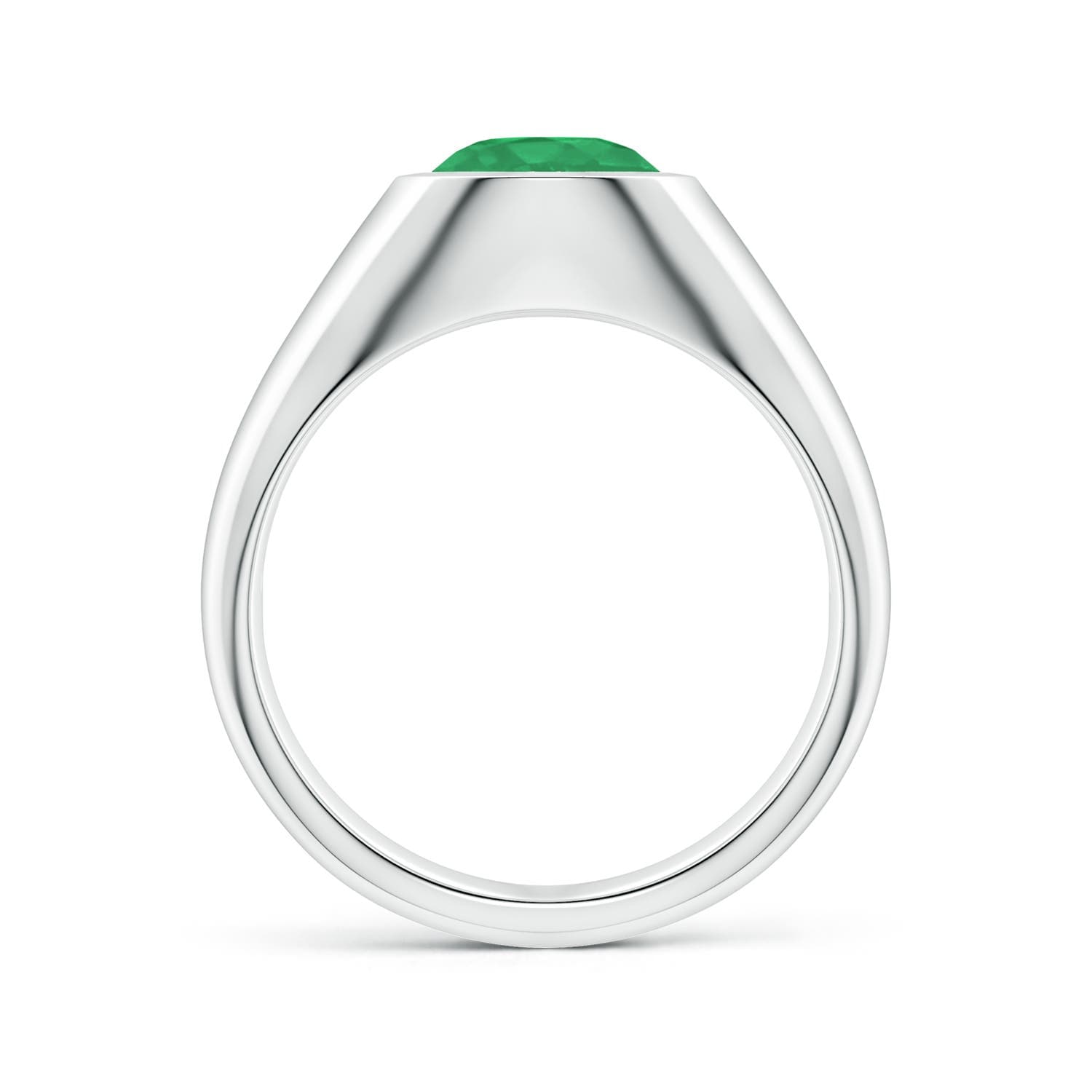 Round Emerald Men’s Signet Ring