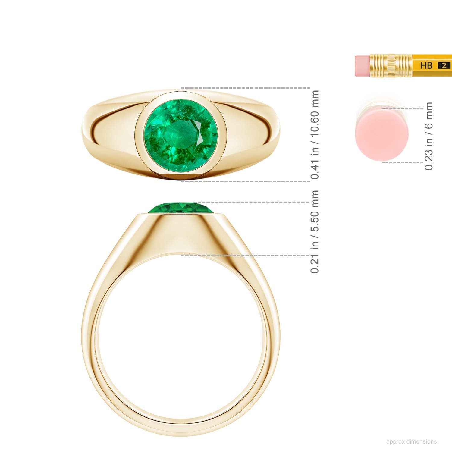 Round Emerald Men’s Signet Ring
