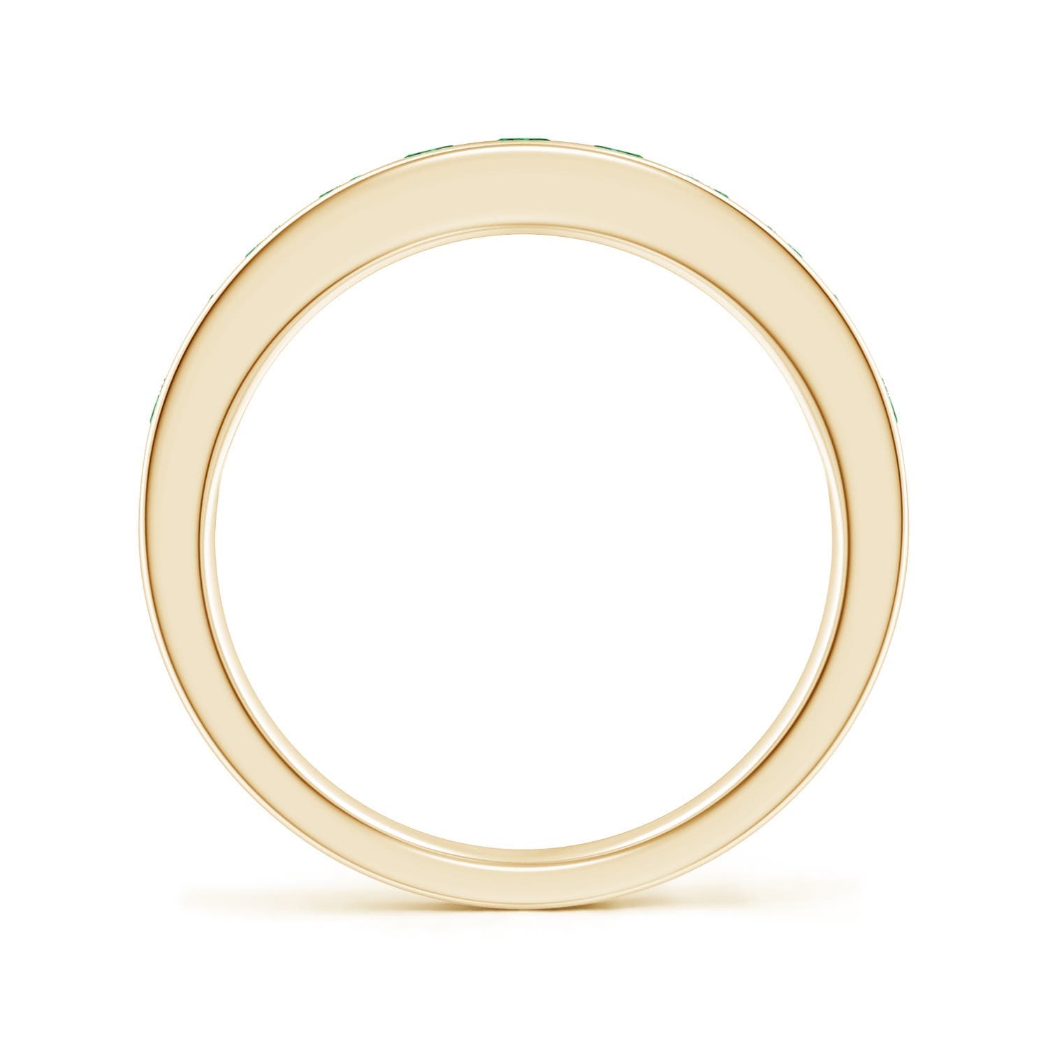 Channel Set Half Eternity Emerald Wedding Ring