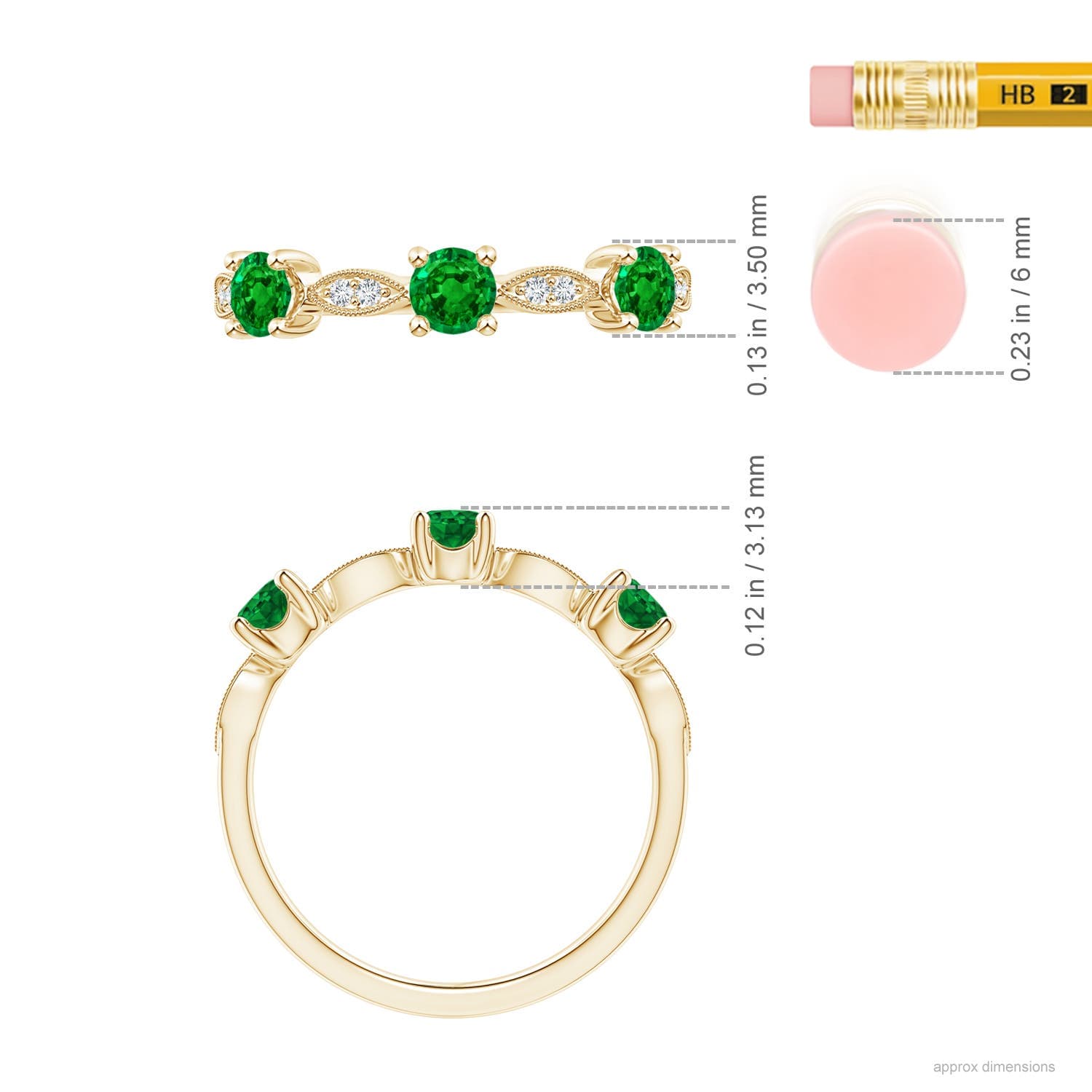 Emerald & Diamond Marquise and Dot Ring