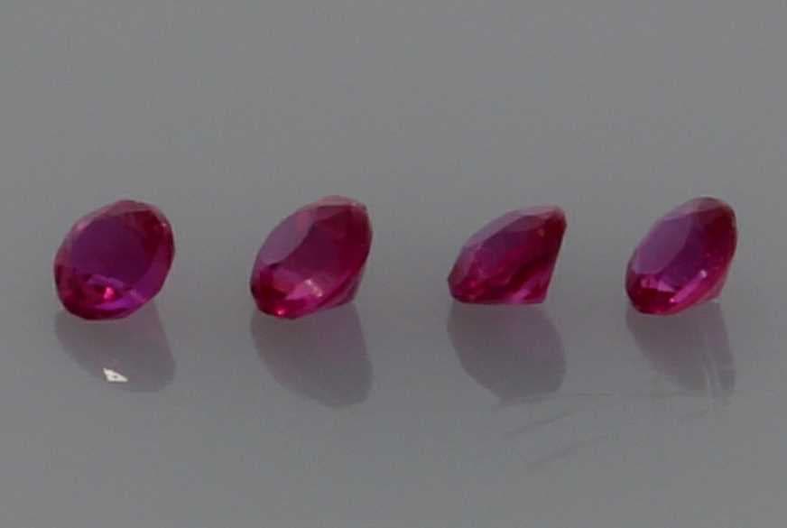 4x4mm Round Ruby Red Color EC Clarity Ideal Cut