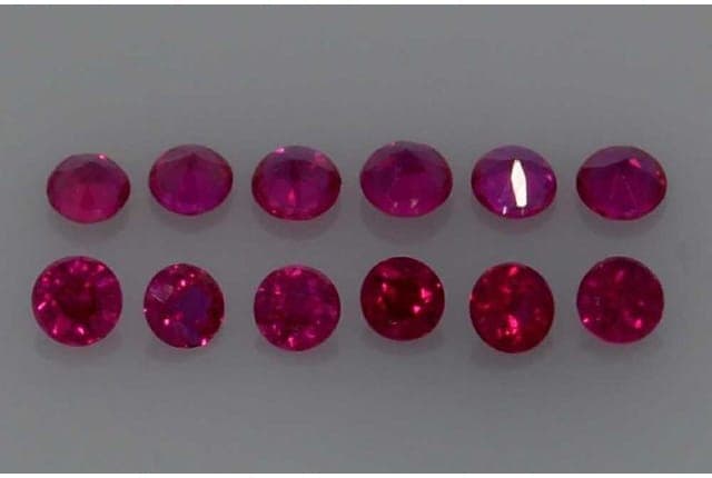 4x4mm Round Ruby Red Color EC Clarity Ideal Cut