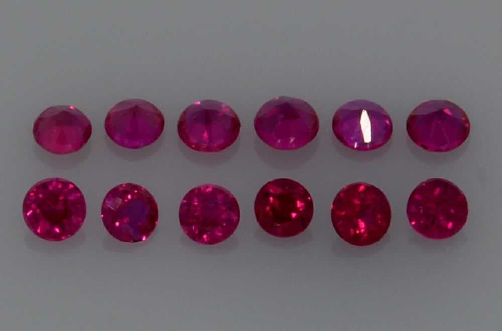 4x4mm Round Ruby Red Color EC Clarity Ideal Cut