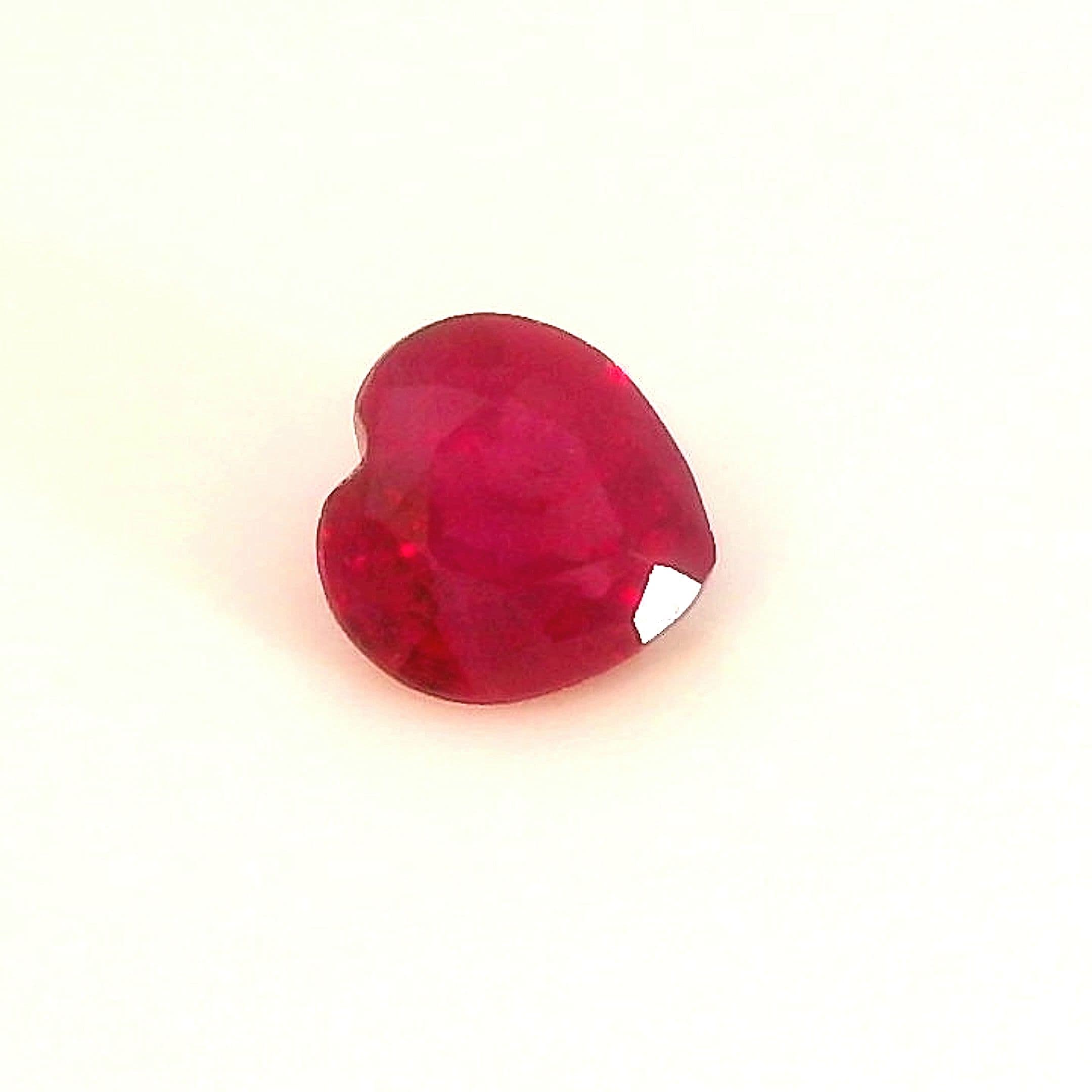 3x3mm Heart Ruby Red Color EC Clarity Faceted Cut