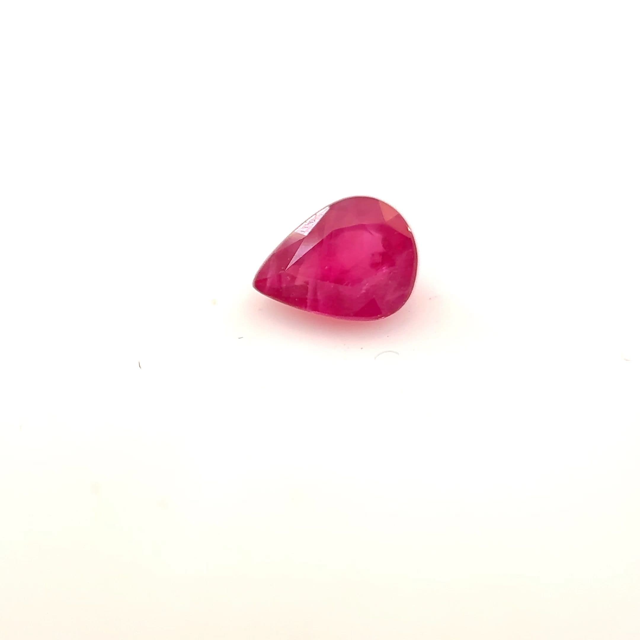 4x5mm Pear Ruby Red Color SI Clarity Faceted Cut