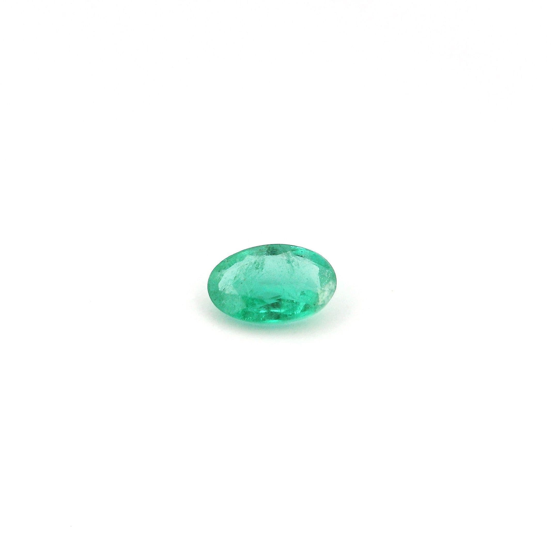 4x6mm Oval Emerald Green Color SI Clarity Faceted Cut