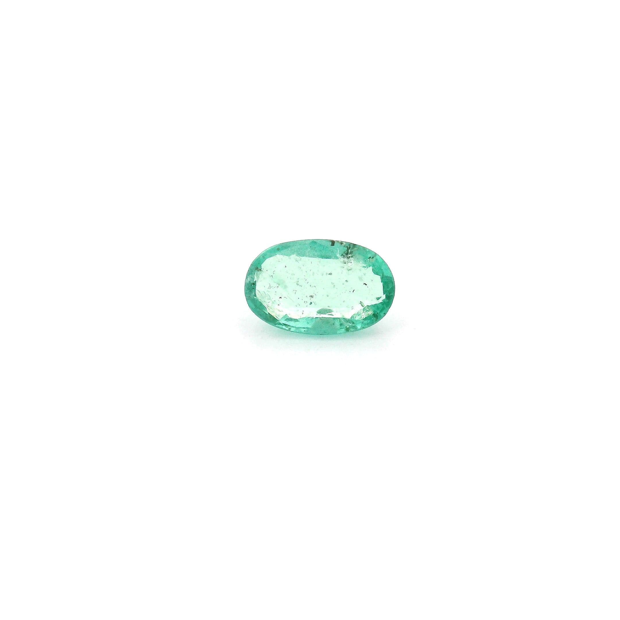 4x6mm Oval Emerald Green Color MI Clarity Faceted Cut