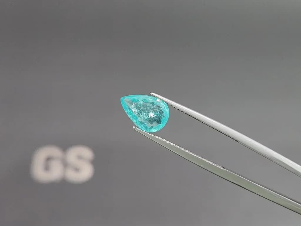 Neon Blue Paraiba tourmaline in pear cut 2.26 carats, Mozambique ID 10845