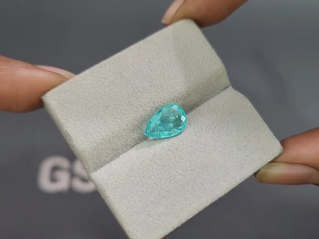 Neon Blue Paraiba tourmaline in pear cut 2.26 carats, Mozambique ID 10845