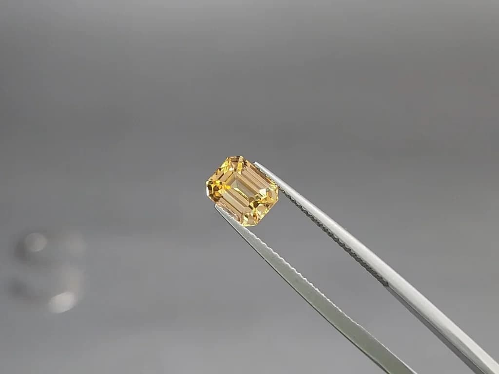 Unheated yellow sapphire emerald cut 2.05 carats, Sri Lanka ID 12150