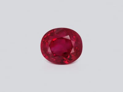Unheated Crimson Red ruby cushion cut 2.02 carats, Mozambique. Gubelin ID 10971