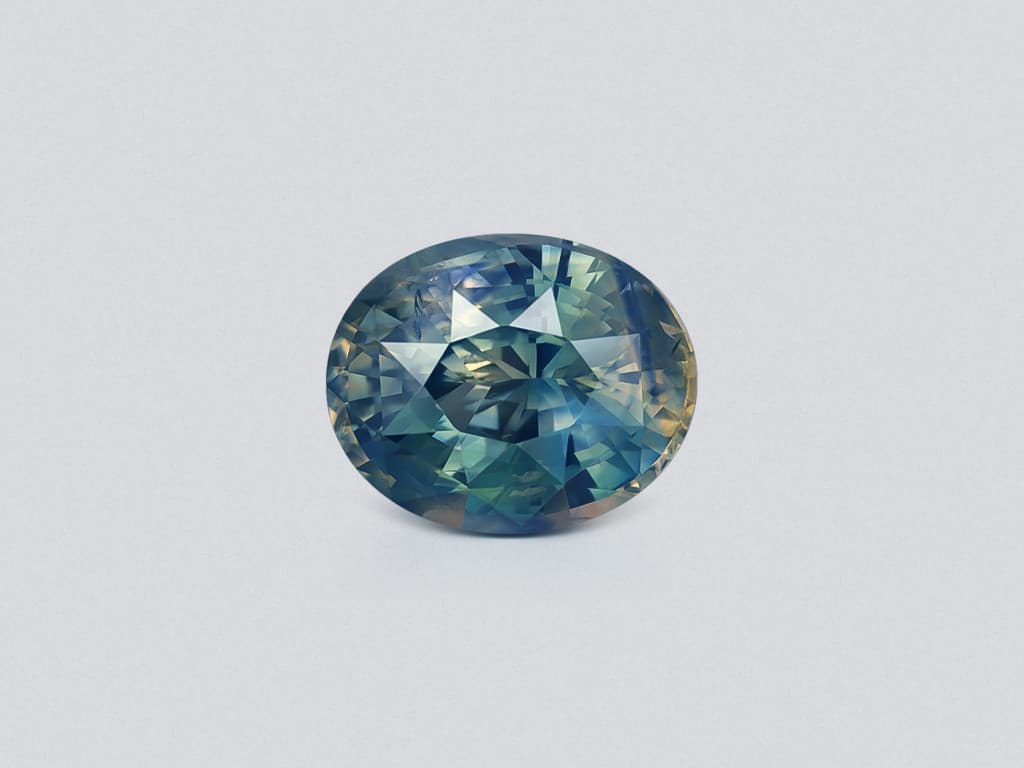 Unheated Teal rutile silk effect sapphire oval cut 5.06 carats, Sri Lanka ID 9845