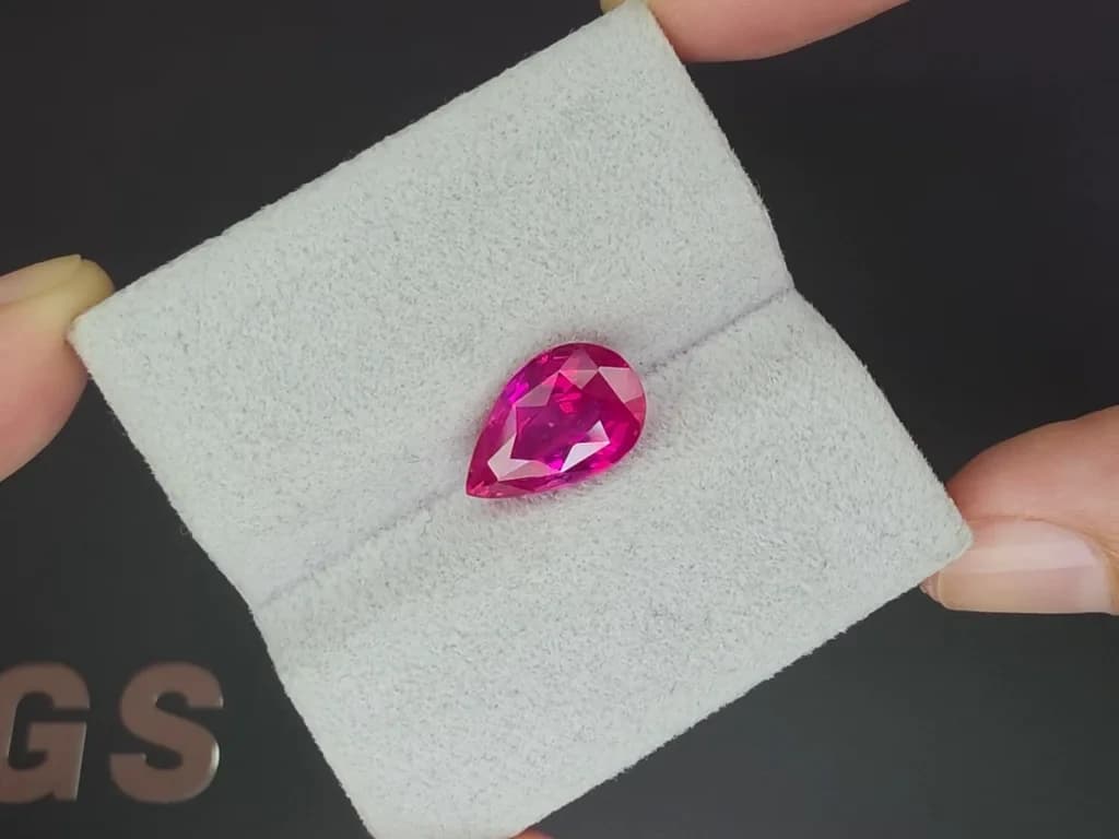 Unheated ruby pink pear cut 5.05 carats, Mozambique ID 12055