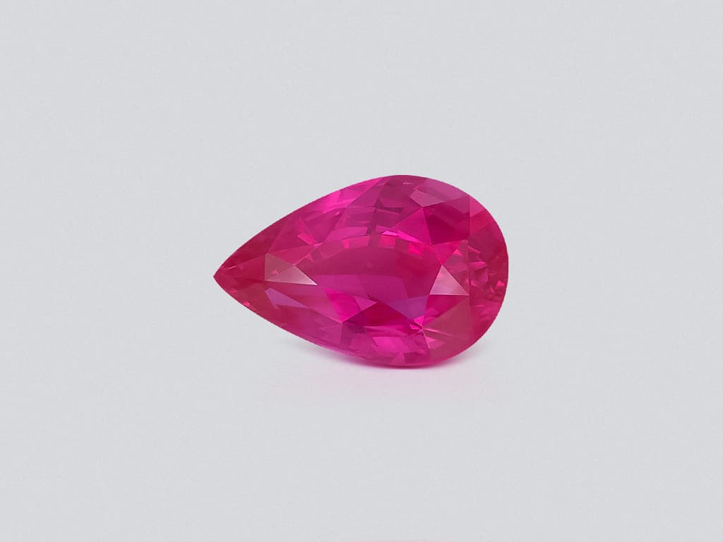 Unheated ruby pink pear cut 5.05 carats, Mozambique ID 12055