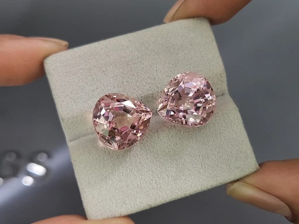 Pair of tourmalines Baby Pink pear cut 22.58 carats, Colombia ID 11059