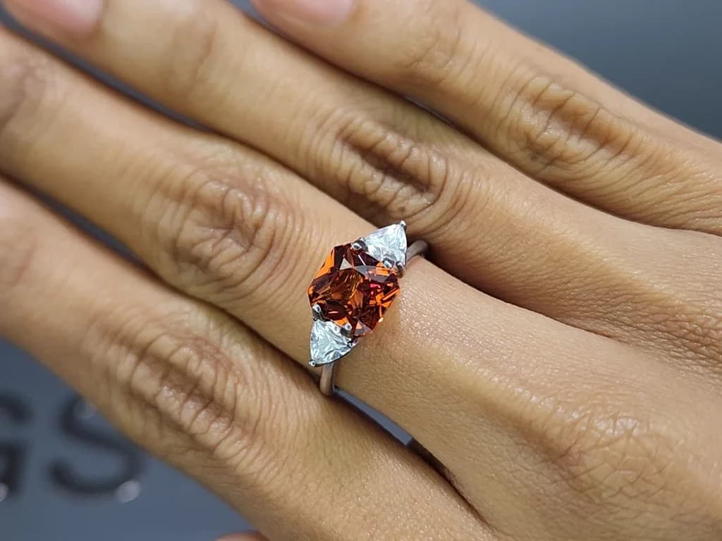 Mandarin spessartine radiant cut 2.96 carats, Tanzania ID 11863
