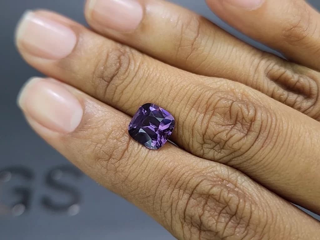 Purple spinel cushion cut 3.51carats, Tanzania ID 11867