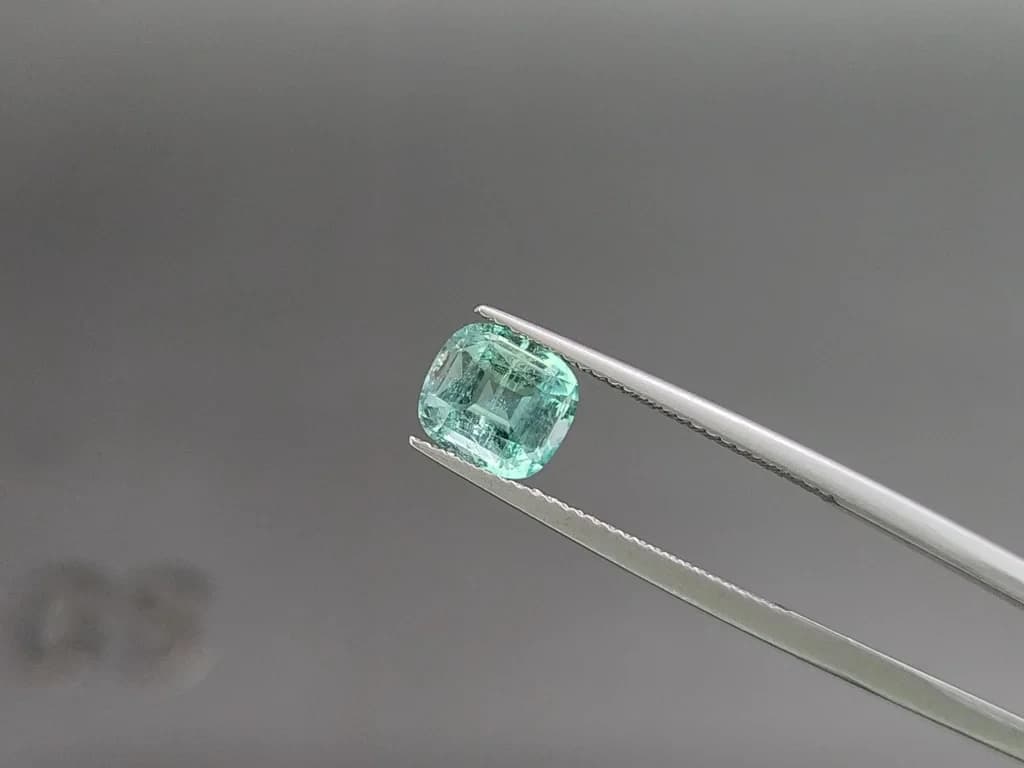 Aquamarine cushion cut 1.51 carats, Madagascar ID 11075