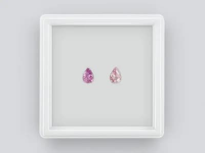 Pair of rhodolite garnets cushion cut 1.33 carats, Madagascar ID 11564