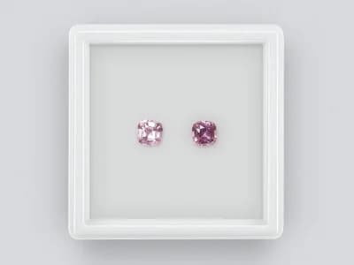 Pair of rhodolite garnets cushion cut 1.33 carats, Madagascar ID 11564