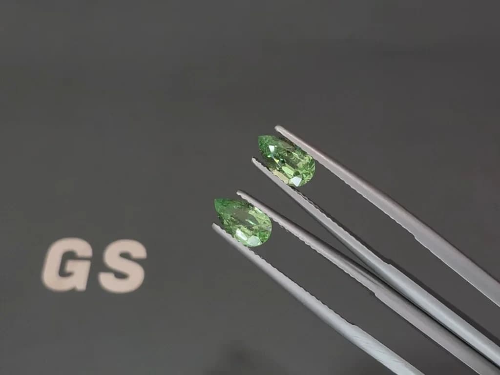 Pair of tsavorites pear cut 1.78 carats, Africa ID 12284