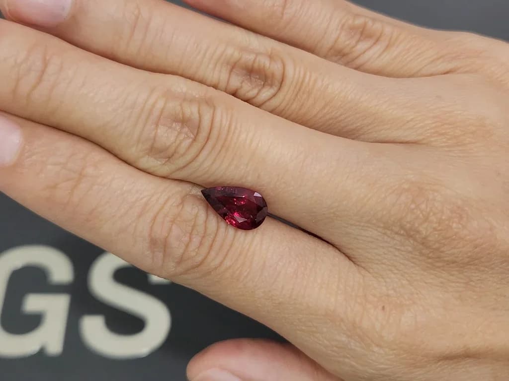 Rubellite tourmaline in pear cut 2.23 carats, Africa ID 8932