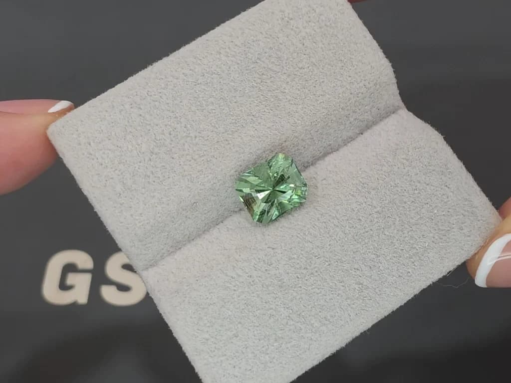 Green tourmaline radiant cut 2.21 carats, Africa ID 12287