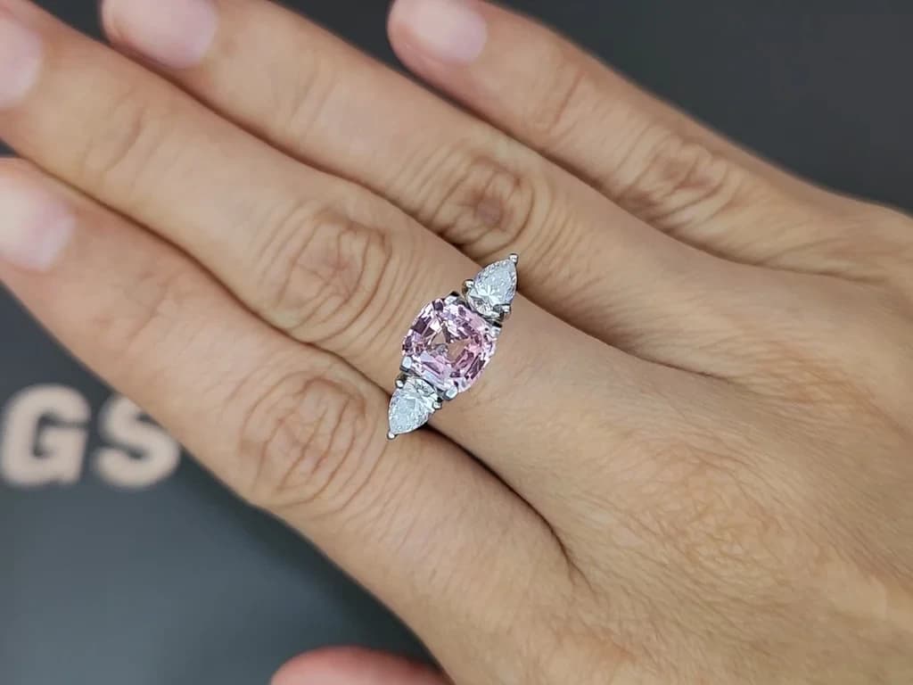 Unheated sapphire soft pink cushion cut 2.08 carats, Sri Lanka ID 11888