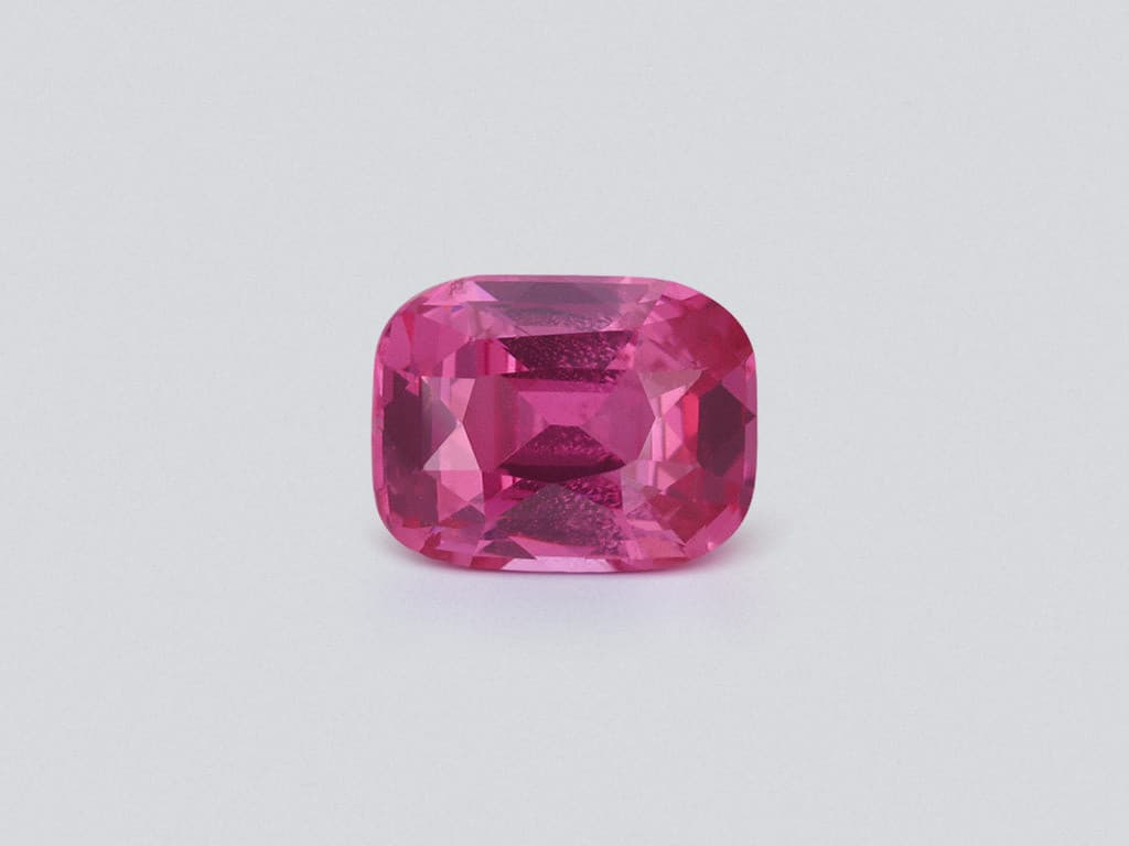 Vibrant Vivid Pink Mahenge spinel in cushion cut 2.57 carats, Tanzania ID 10788