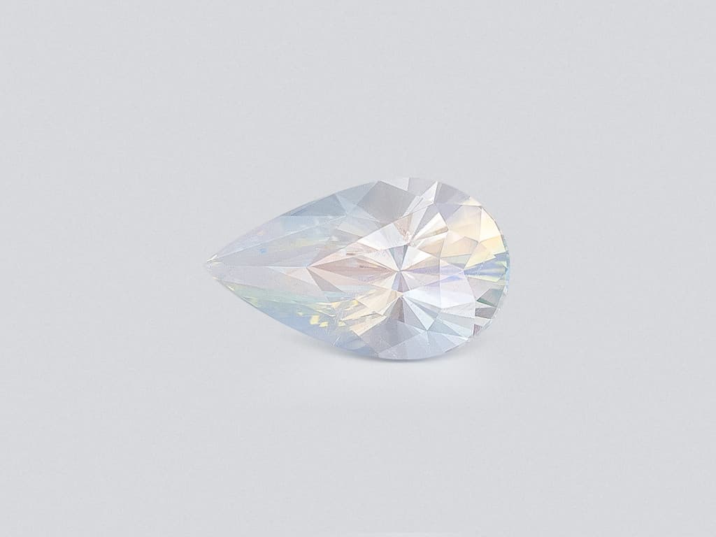Rainbow moonstone pear cut 5.32 carats, Madagascar ID 12291