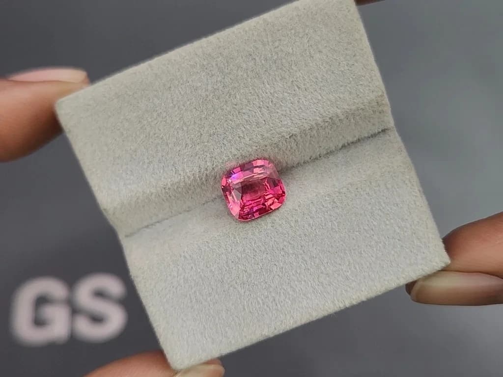 Vibrant Vivid Pink Mahenge spinel in cushion cut 2.05 carats, Tanzania ID 10790