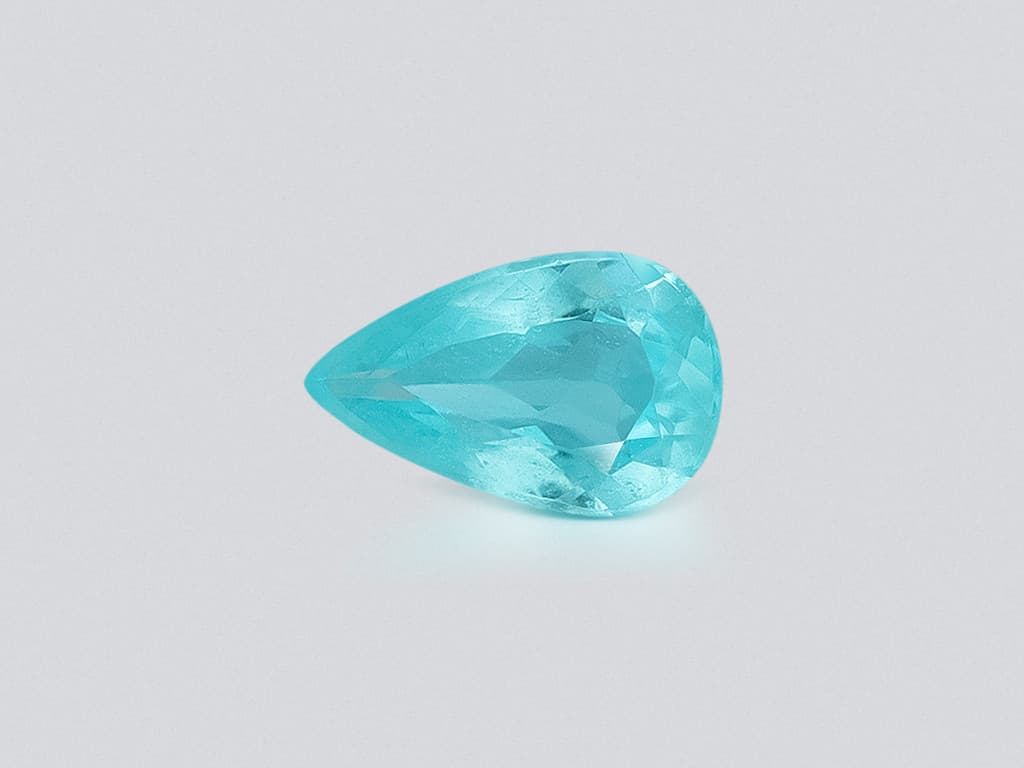 Neon Paraiba tourmaline greenish blue pear cut 0.36 carats, Mozambique ID 10990