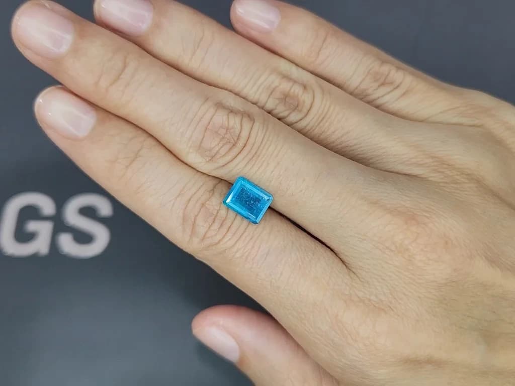 Unheated tourmaline Paraiba octagon cut 1.74 carats, Brazil ID 11492