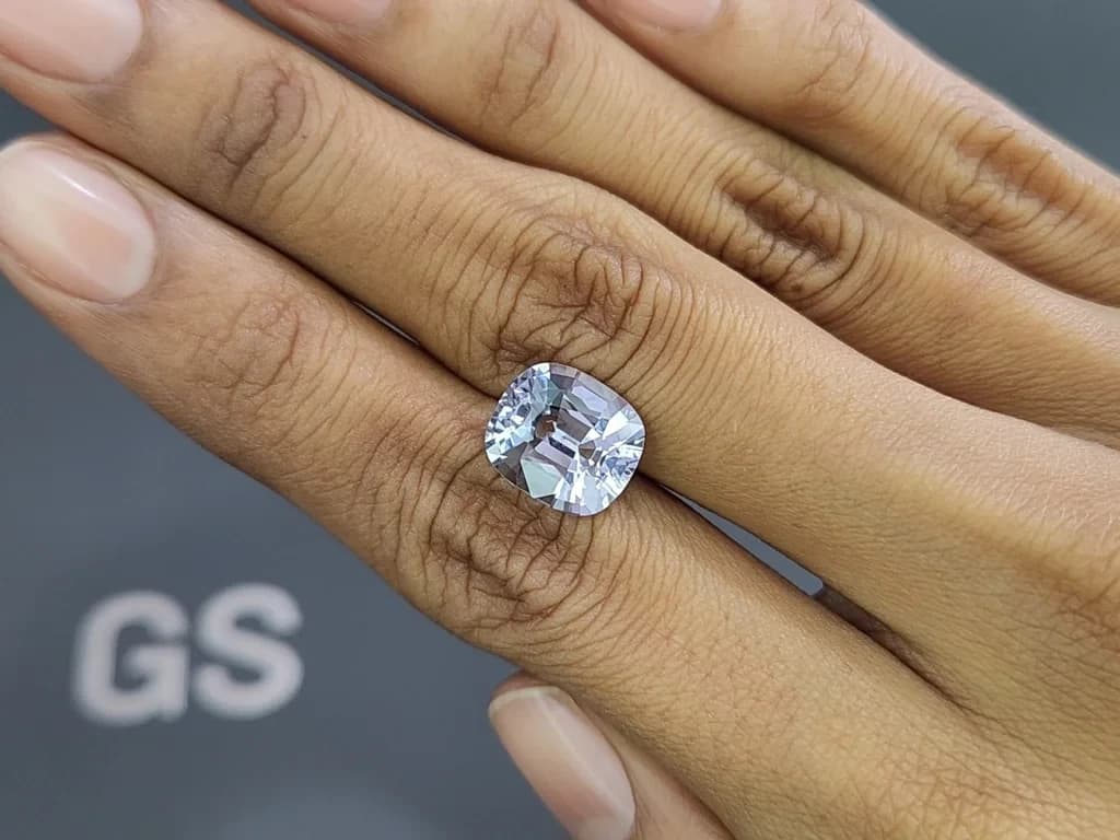 Steel Grey Vibrant spinel in cushion cut 5.84 carats, Burma ID 10792