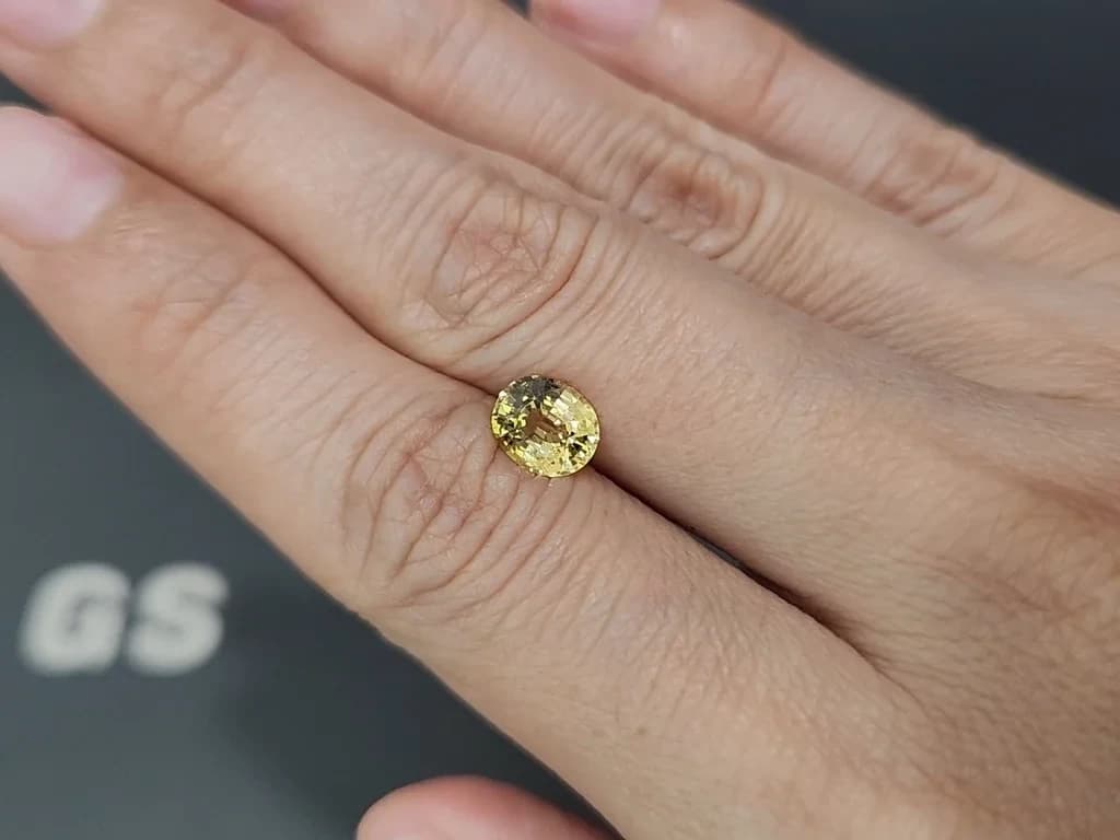Unheated sapphire Vivid Yellow oval cut 1.57 carats, Sri Lanka ID 12395