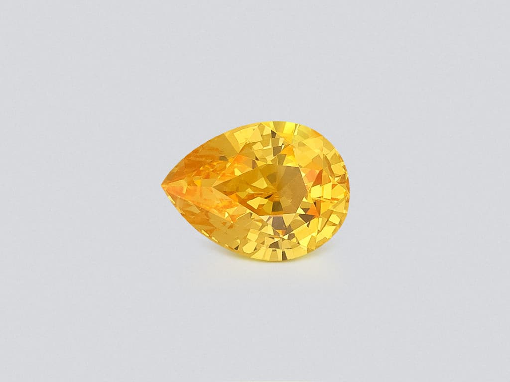 Sapphire Vivid Yellow pear shaped 1.60 carats, Sri Lanka ID 12396