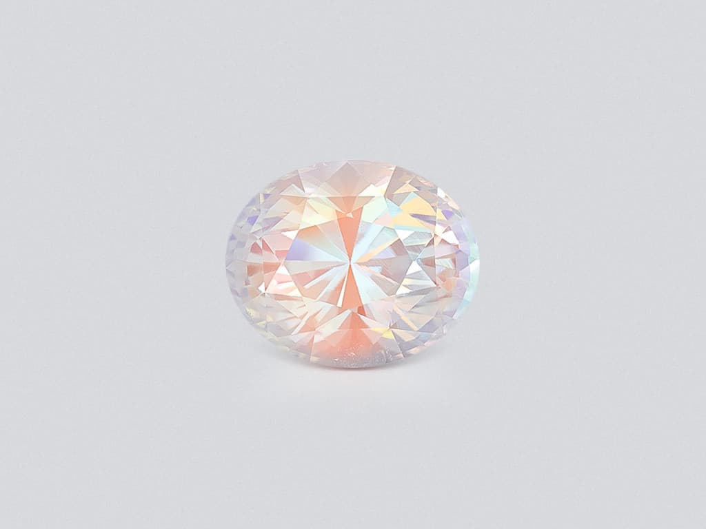 Rainbow moonstone in oval cut 8.54 carats, Madagascar ID 12297