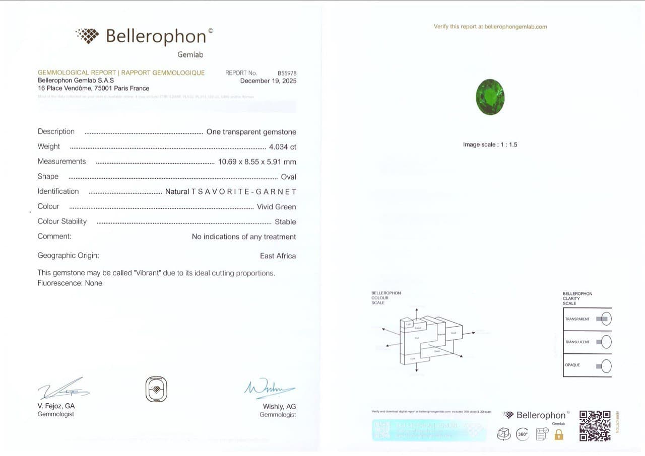 Set of Vibrant Vivid Green tsavorite garnets in oval cut 8.18 carats, Africa ID 10795