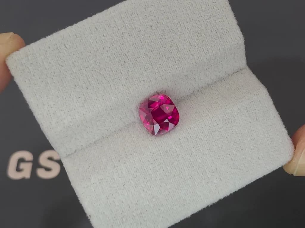 Unheated ruby Pigeon’s Blood cushion cut 2.01 carats, Mozambique ID 11898