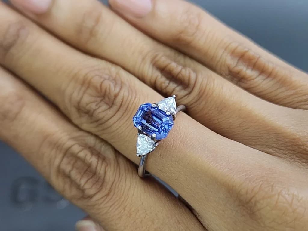 Blue sapphire octagon cut 3.11 carats, Sri Lanka ID 11398