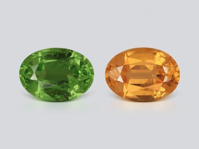 Pair of tsavorite garnets asscher cut 2.02 carats, Africa ID 11421