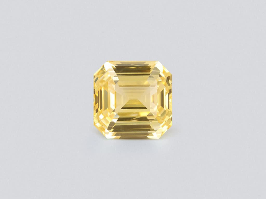 Unheated Intense Yellow sapphire in octagon 13.07 carats, Sri Lanka ID 10797