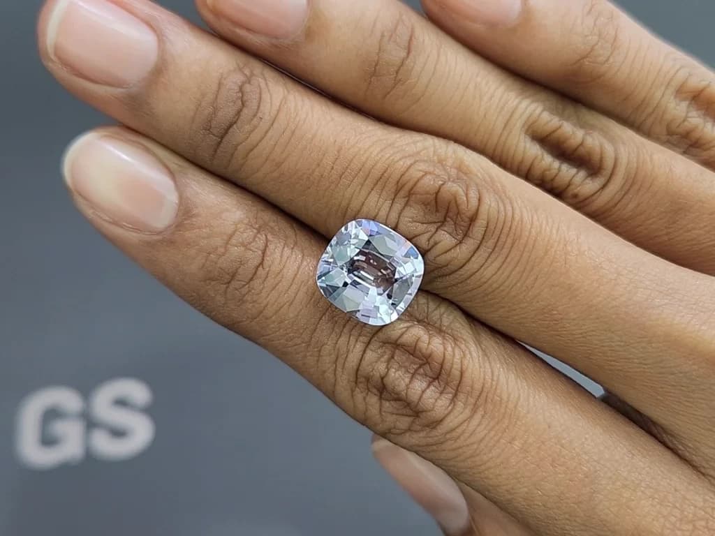 Steel Grey Vibrant spinel in cushion cut 6.31 carats, Burma ID 10802