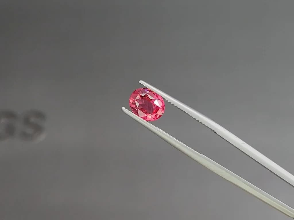 Vibrant Intense pinkish red Mahenge spinel in oval cut 2.01 carats, Tanzania ID 11106