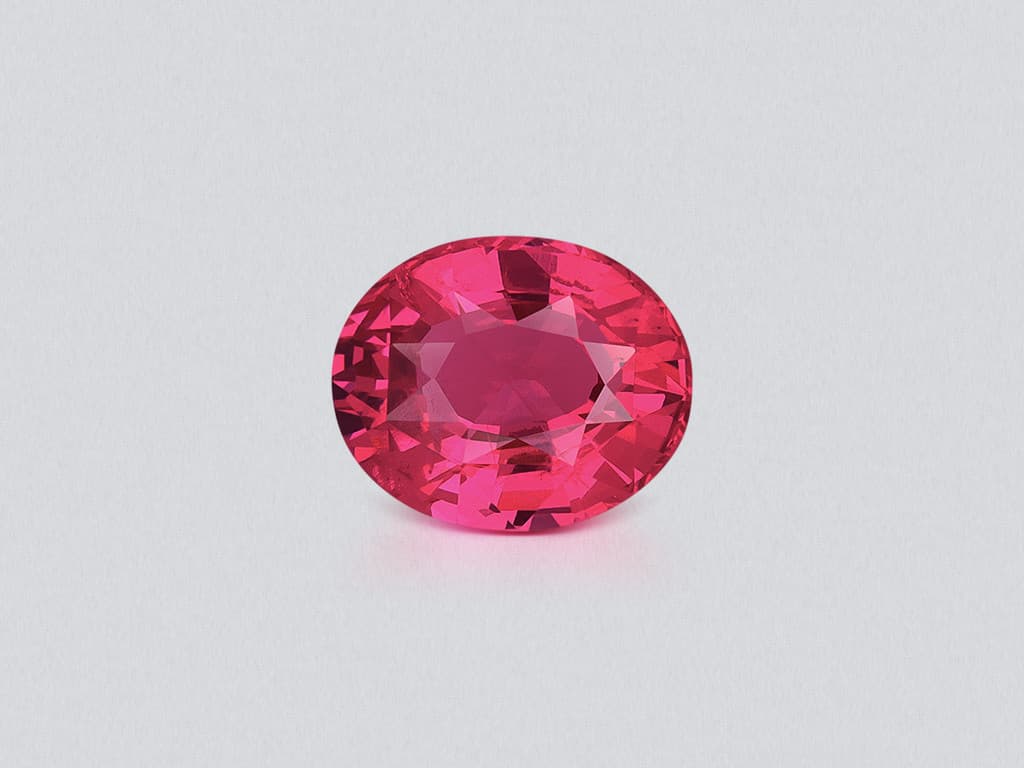 Vibrant Intense pinkish red Mahenge spinel in oval cut 2.01 carats, Tanzania ID 11106