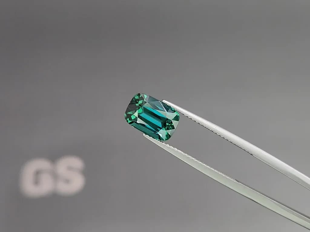 Vibrant Lagoon tourmaline in cushion cut 3.40 carats, Afghanistan ID 10806
