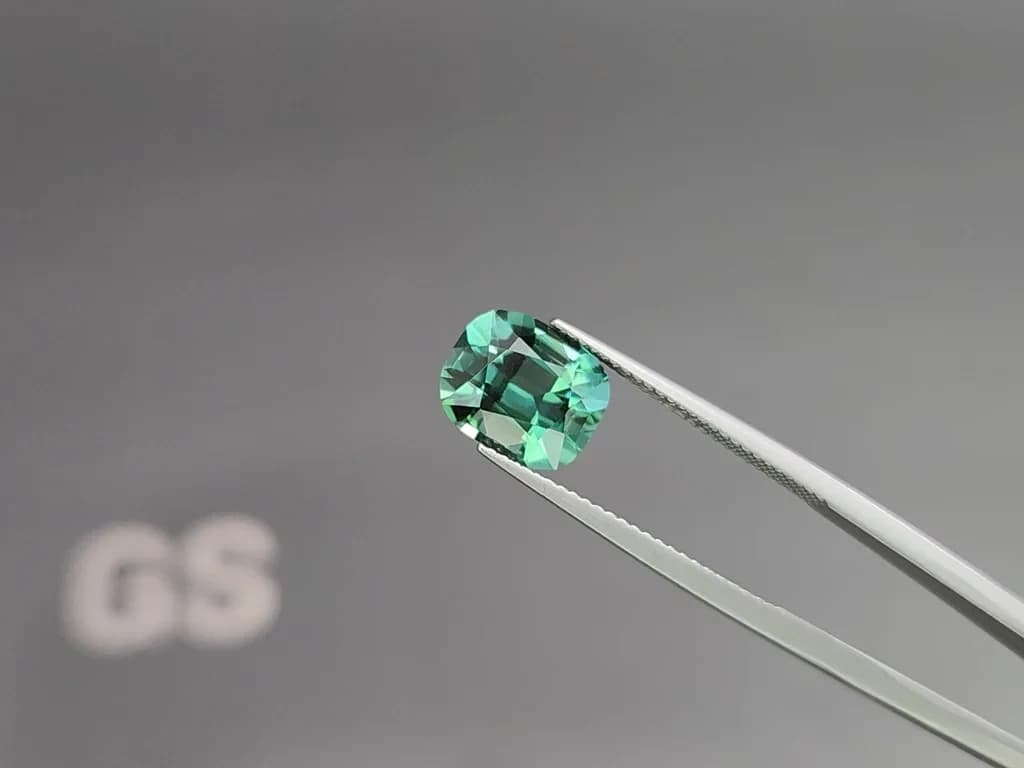 Vibrant Lagoon Tourmaline in cushion cut 3.01 carats, Afghanistan ID 10809