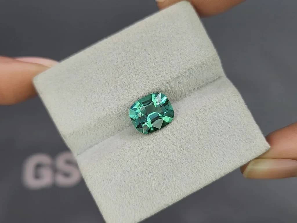 Vibrant Lagoon Tourmaline in cushion cut 3.01 carats, Afghanistan ID 10809