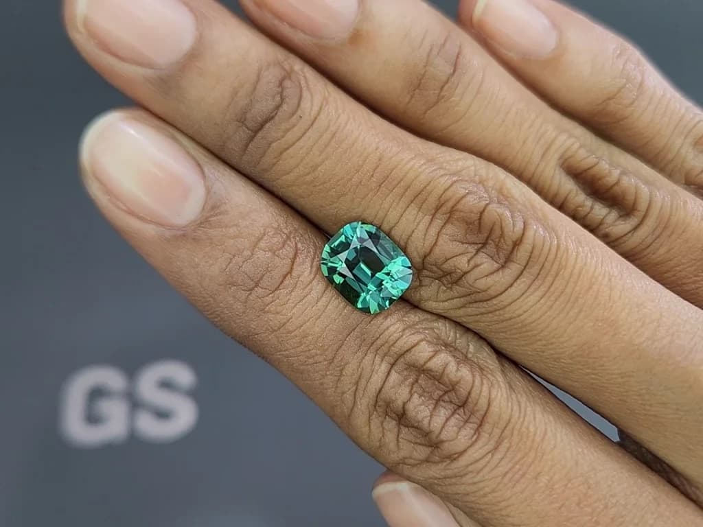 Vibrant Lagoon Tourmaline in cushion cut 3.01 carats, Afghanistan ID 10809